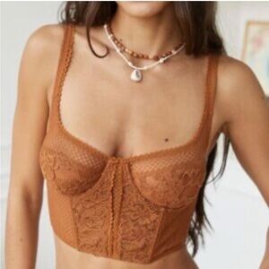 Urban Outfitters Out from Under Sabrina Lace Corset Bra Top